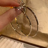 Oversized Circular Hoop Earrings (Silver Needle & Star - Decor Options)