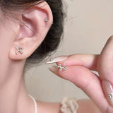 S999 Silver Balloon Dog Stud Earrings