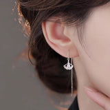 Ginkgo Leaf Zircon Tassel Ear Threads