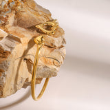 Stainless Steel Open Heart Cuff Bangle