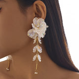 Iridescent Floral Drop Earrings