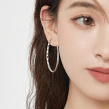 Oversized Rhombus - Patterned Hoop Earrings