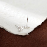 S999 Silver Bowknot Stud Earrings