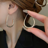 Shiny Teardrop Hoop Earrings