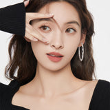 Oversized Rhombus - Patterned Hoop Earrings