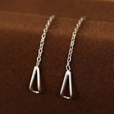 999 Silver Hollow Water Drop Ear Threads