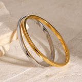 Polished Stainless Steel Clasp Bangle