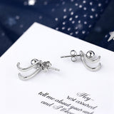 Silver - Plated Hook Back Earrings
