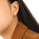 Love Heart & Four - Leaf Clover Titanium Steel Tassel Earrings