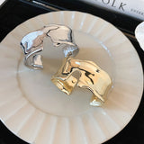 Oversized Irregular Open Metal Cuff Bracelet
