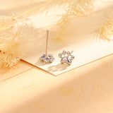 Silver Cat Paw Stud Earrings