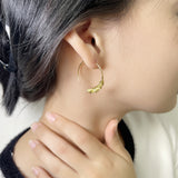 Wheat Ear Hoop Earrings