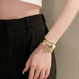 Oversized Irregular Open Metal Cuff Bracelet