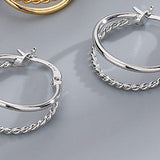 Twisted Double - Layer Hoop Earrings