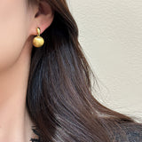 S925 Silver Needle Matte Metal Ball Drop Earrings