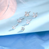 Shiny Zircon Heart Stud Earrings