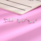 Shiny Zircon Star Stud Earrings