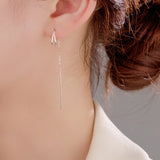 999 Silver Hollow Water Drop Ear Threads