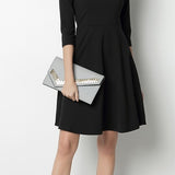 V-neck A-line Mid Length Dress