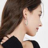 Oversized Rhombus - Patterned Hoop Earrings