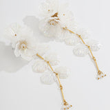 Iridescent Floral Drop Earrings