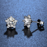 Snowflake Simulated Moissanite Light Luxury Stud Earrings