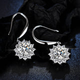 Sunflower Simulated Moissanite 1-Carat Drop Earrings