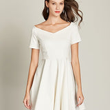 V-neck A-line Short Sleeved Dress