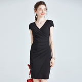 Short-sleeve black dress