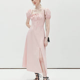 Pink Bubble Sleeve Dress
