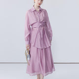 Solid Color Skirt Set