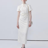 Standing Collar Buckle Cheongsam