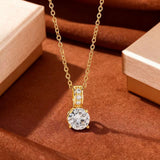 Titanium Steel Solitaire Pendant Necklace