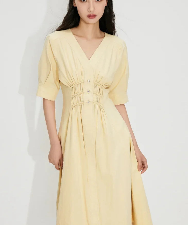 V-Neck Slimming A-Line Dress