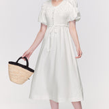 A-line Bubble Sleeve Dress