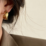 Vintage Geometric Twisted Hoop Earrings