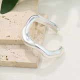 Retro Irregular Lava - Like Metal Cuff Bangle