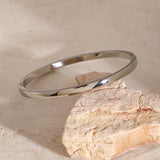 Polished Stainless Steel Clasp Bangle