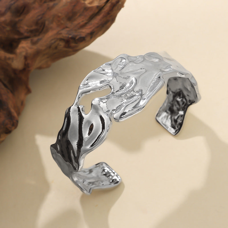 Irregular Lava - Inspired Open Cuff Bracelet