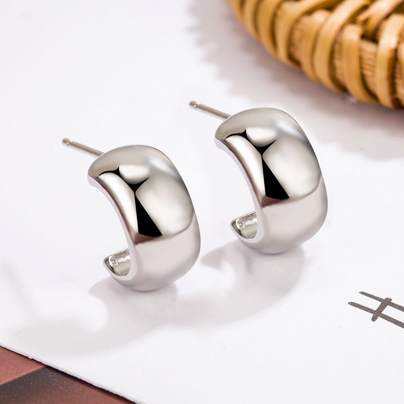 Delicate C - Shaped Hoop Earrings