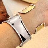 Irregular Shiny Titanium Steel Cuff Bracelet