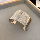 Textured Wide Cuff Bracelet (Gold & Silver)