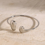 Irregular Water - Drop Open Stainless Steel Bangle