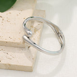 Water Drop Streamline Statement Open Bangle