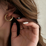 Vintage Geometric Twisted Hoop Earrings