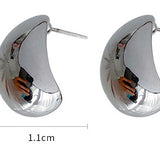 Needle C - Shape Bean Stud Earrings