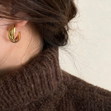 Vintage Geometric Twisted Hoop Earrings