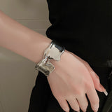 Oversized Irregular Open Metal Cuff Bracelet