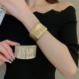 Textured Wide Cuff Bracelet (Gold & Silver)