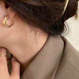 Vintage Geometric Twisted Hoop Earrings